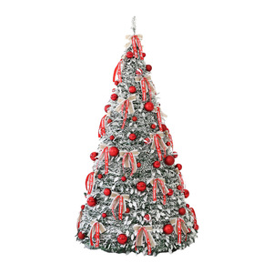 Lamp Fairy Foldable Flocked Christmas Tree 1.5m 1.8m 2.1m Collapsible Snow Tree Home Decor - Product Image 5