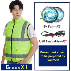 Gilet de sécurité réfléchissant haute visibilité pour hommes, à gel rafraîchissant, alimenté par batterie, pour le travail en extérieur, à deux couleurs, de haute qualité, à évaporation - Product Image 5