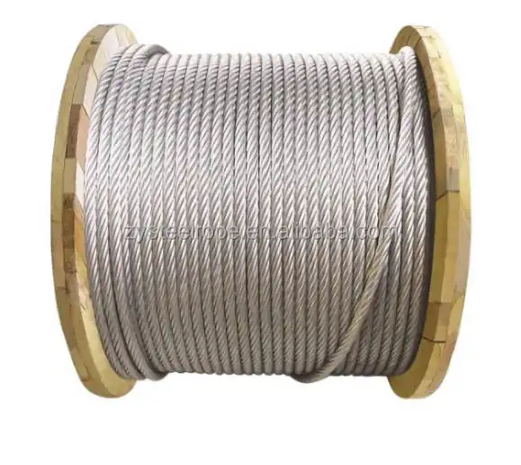 Estructura de cuerda de alambre para cerca Diámetro 1/8 "Cable 316 Acero inoxidable 7*7/7*19 Acero al carbono galvanizado Acero en frío Aisi