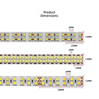 Bande LED auto-adhésive double rangée SMD 2835 12V 24V IP20 480 LED haute densité pour boîte lumineuse publicitaire et décoration de plafond