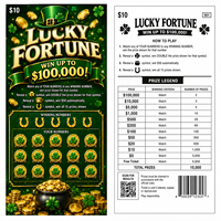 Billet de loterie à gratter de haute qualité, vernis brillant, couleur intégrale, thème Fortune, données variables, 100 % protégé