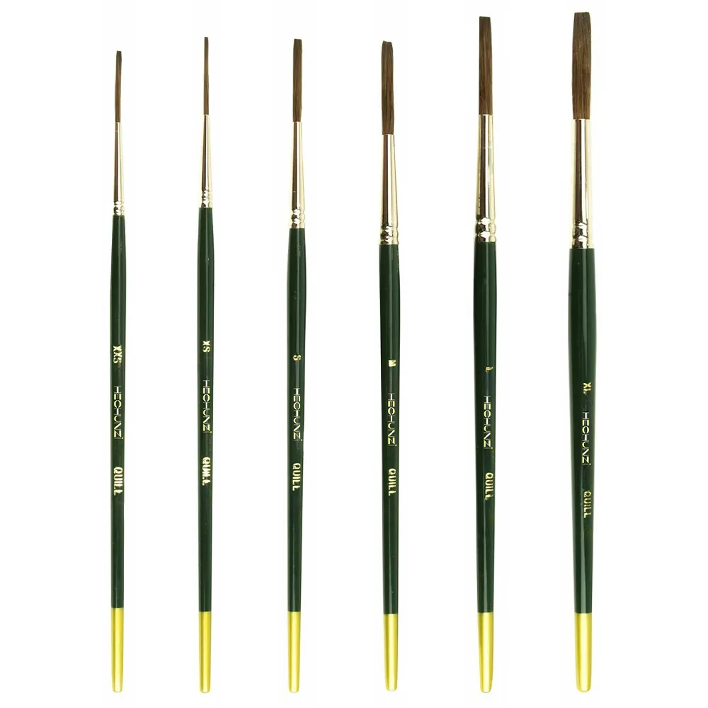 Hechunzi profesyonel 6 adet Set sentetik sincap Pinstriping yazı Quill fırçalar boyutu XXS - XL