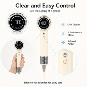 Sèche-cheveux Torlin 110000 tr/min à faible bruit, détection infrarouge 4 températures, portée 200 m, ions négatifs, 1440 W, pour bébés, enfants, hôtels et extérieur - Product Image 3