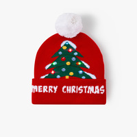 Cappello Invernale Lavorato a Maglia con LED Luminosi, Stile Y2K, Unisex, per Genitori e Figli, in Acrilico Jacquard