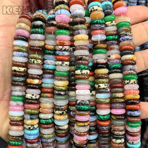 הסיטונאי 4 x12 מ "מ רב צבעים אבן טבעית חרוזי אבן טבעית חרוזי אבן רונדלה צבעונית רופפים - Product Image 6