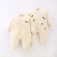 Pyjamas pour bébé en coton Offre Spéciale Barboteuse pour bébé à imprimé chiot Combinaison chaude et épaisse d'hiver pour nouveau-né