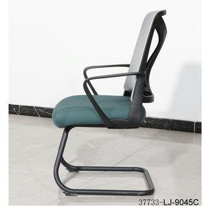 Chaise de bureau ergonomique en maille, chaise d'ordinateur pivotante à dossier moyen avec accoudoirs fixes, siège inclinable vert 37733-LJ-9045A - Product Image 6