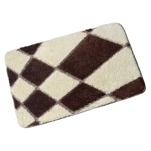 Nordic two-color fancy tufted anti-slip mat super soft absorbent mat entry bedroom carpet