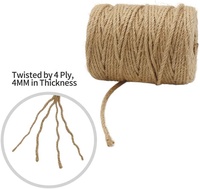 164 Feet 4mm Brown 100% Jute Twine Natural DIY Rope for Crafts Premium Jute Yarn