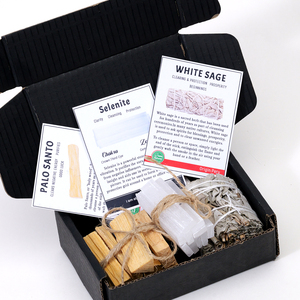 Set Regalo per Rituali con <span class=keywords><strong>Cristalli</strong></span> Naturali, Kit di Purificazione con Salvia Bianca, Palo Santo e Bastoncini di Selenite - Product Image 1