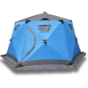 China Factory Directly Ice Fishing Tent Hexagonal Automatic Waterproof Composite Fabric Fishing Tent