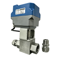 Vanne à boisseau sphérique électrique modulante haute pression 3 voies DN8-DN50 4-20mA en acier inoxydable, type à raccord à ferrule