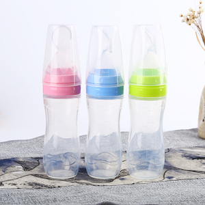 Cosas Para Bebes Maternity Infant Feeder Scoops Baby Stuff Silicone Feeding <span class=keywords><strong>Milk</strong></span> Water Squeeze Bottle with Food Dispensing Spoon - Product Image 1