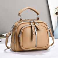Nouveau Sac Boîte en Cuir PU 2026 pour Femme avec Poignée Supérieure et Bandoulière Zippée