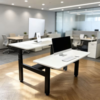 Bureau de travail électrique haut de gamme à 4 pieds pour deux personnes, avec 4 moteurs, réglable en hauteur, intelligent, pour ordinateur