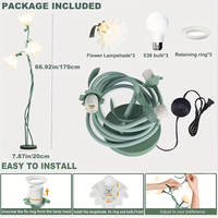 Französische Landhausstil Retro Creme LED Stehlampe mit drei Köpfen und drei Farbtemperaturen für Wohnzimmer, Sofa, Schlafzimmer und Zuhause