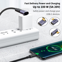 USB4.0 90-Grad-Adapter 40Gbps 100W 8K60Hz, Typ-C Rechtwinklig OTG Schnelle Datenübertragung & Aufladung für MacBook