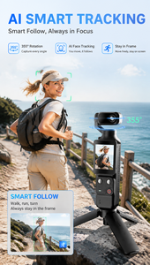 Caméra 4K Ultra HD anti-tremblement avec suivi IA 355 °   Caméscope WiFi à écran tactile de 2,0 pouces avec rotation automatique pour l'enregistrement vidéo, vlog, YouTube - Product Image 5