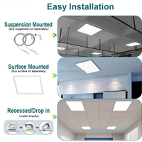 Panneau LED à haute efficacité 6000k, encastré, rétroéclairé, IP40, downlight pour bureau, usine