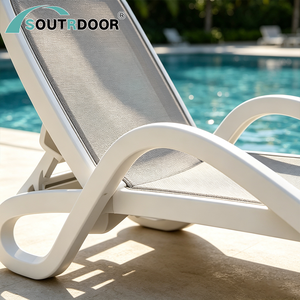 Chaise longue <span class=keywords><strong>de</strong></span> jardin moderne S&R, chaise longue portable en plastique pour l'extérieur, pour la plage, la <span class=keywords><strong>piscine</strong></span>, la cour, l'hôtel, le salon, la villa - Product Image 4