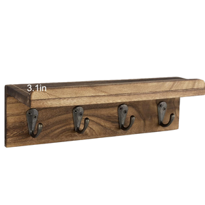 Étagère murale de style ferme, <span class=keywords><strong>porte</strong></span>-clés <span class=keywords><strong>mural</strong></span>, organisateur de <span class=keywords><strong>courrier</strong></span> en bois, <span class=keywords><strong>porte</strong></span>-clés rustique pour entrée, pour mur - Product Image 4