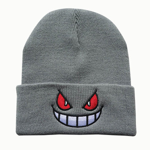Gorra de punto bordada con ojos rojos de dibujos animados, <span class=keywords><strong>gorro</strong></span> de Hip-hop, tendencia Popular, bordada, para <span class=keywords><strong>invierno</strong></span>, nueva - Product Image 2
