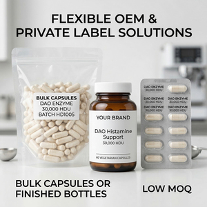 Capsule Vegetali Rigide di Enzima DAO 30.000 HDU con Estratto di Reni di Suino per il Supporto Dietetico dell'Histamina - Product Image 4