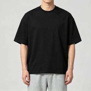 Fabricant OEM/ODM, t-shirt unisexe en coton imprimé avec logo personnalisé, col rond, mode, surdimensionné, t-shirt lourd pour homme - Product Image 1