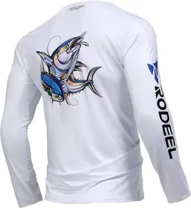 UPF 50+ Custom Fish Apparel Mens Performance Sublimation Fishing Shirts Uv Protection Fishing Wear Long Sleeve Fishing Jersey