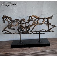 Figurine de cheval en bronze en fonte durable, sculpture moderne pour la décoration de la maison