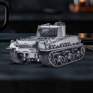Piececool M4 Sherman Char moyen DIY Véhicule Modèle de <span class=keywords><strong>voiture</strong></span> Blocs de construction Ensembles de puzzles en métal <span class=keywords><strong>3D</strong></span> pour adultes Jouet éducatif - Product Image 6