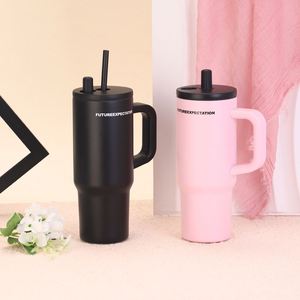 Stainless Steel Commuter Tumbler 24oz Vacuum Insulated <b>Travel</b> <b>Mug</b> <b>with</b> <b>Handle</b> Straw Lid for Car - Product Image 5