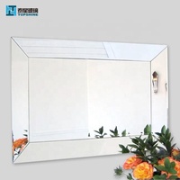 Feuille de verre miroir en aluminium, sans cadre à bord biseautés rond