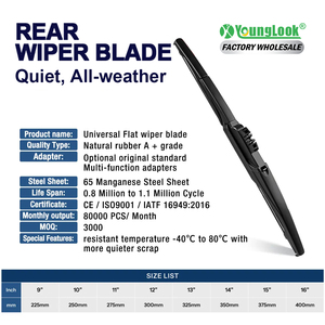 Escobilla Trasera Automática sin Hueso para Limpiaparabrisas, de Caucho Natural y Silicona, Resistente a la Temperatura (-40 a 80°C), con Soporte para Logotipo Personalizado, Bajo Pedido Mínimo - Product Image 2