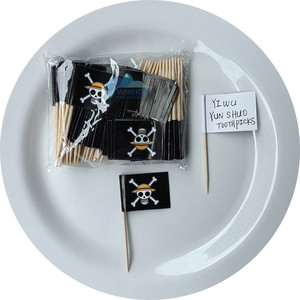 Impression personnalisée <span class=keywords><strong>de</strong></span> haute qualité mini drapeau <span class=keywords><strong>de</strong></span> gâteau <span class=keywords><strong>de</strong></span> drapeau <span class=keywords><strong>de</strong></span> <span class=keywords><strong>pirate</strong></span> Jolly Roger - Product Image 4