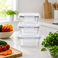 Récipient alimentaire en verre au four à micro-ondes Offres Spéciales boîte à déjeuner bento étanche récipient alimentaire de stockage de préparation de repas