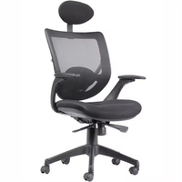 Chaise de bureau de direction moderne, dossier haut, soutien lombaire, hauteur réglable, design ergonomique en tissu, pivotante, certifiée TUV, aluminium