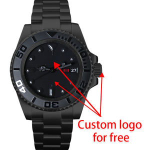 Montre automatique personnalisée MINUTETIME 40 mm, mouvement vintage NH36, acier, étanche, avec affichage du jour, date noire complète, pour homme - Product Image 2