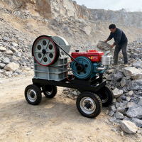 Concasseur à mâchoires mobile PE300X500, moteur AC, moteur à engrenages, petit modèle, pour l'extraction minière, le calcaire, le granit, la pierre de chaux, les déchets de construction, les agrégats