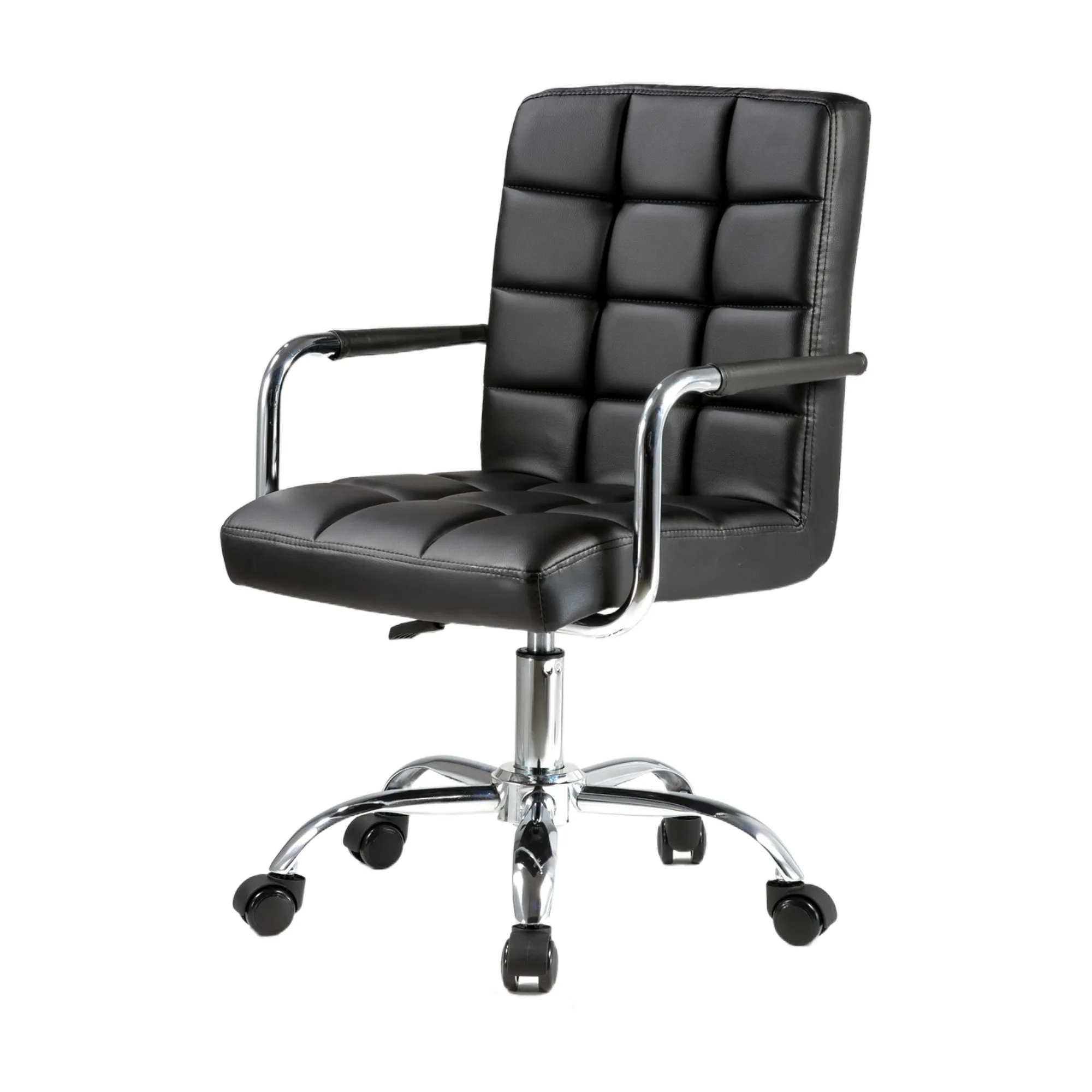 Ergonomic Leather Chair Mid Back Office Chair Living Room, Office