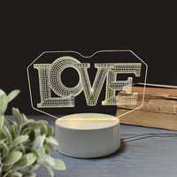 Lampe de table à LED Acrylique Lampe à LED sans fil Lampes de table Spéléologie Lampe créative LOGO Lampe de bureau 3D Veilleuse Kit de table Décoration intérieure