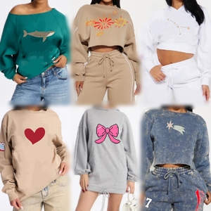 Mixed Ladies Sweatshirts & Hoodies Wholesale <b>Bundle</b> Stock Lot Assorted Random Style Casual Cotton Tops Bulk - Product Image 5