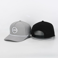 Gorra de Béisbol Deportiva Personalizada con Logotipo, 5 Paneles, Lona Vaquera, Poliéster, Impermeable, Transpirable, para Golf, Running, con Cierre de Cuerda, Grabado Láser