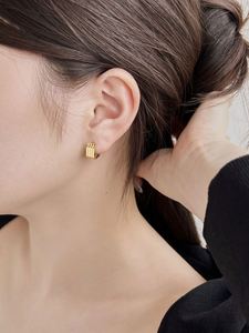 Dylam New Arrival Rhodium 18K Gold Plated S925 <b>Silver</b> Hypoallergenic Multiple Line Square Shape <b>Clip</b> on Earrings - Product Image 5