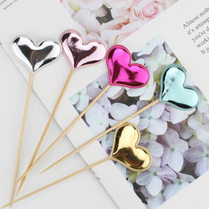Heart Cake Toppers Pu Glossy Leather 50 Pieces Birthday Decorations - Product Image 1