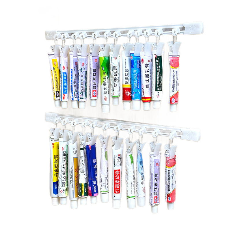 Plastic Portable Hanging Ointment Organizer Clips Door-Mounted Pull-Out Slide Storage for Cream and Medicine