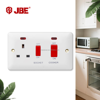 Unidad de Control para Cocina Retro Estándar Británico 45A, Interruptor de Plástico Blanco Bakelite, Fácil Instalación para Enchufes y Tomas de Corriente en Hogar y Oficina
