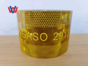สติกเกอร์สะท้อนแสงแบบปริซึมความเข้มสูงซาโซ ไดมอนด์ กลาส สีเหลือง 2913 เทป PVC แบบฉีกได้ มองเห็นได้ชัดเจน สำหรับงานถนน - Product Image 2