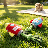 Jouet en peluche interactif pour chien, en forme de nœud de corde, couineur, avec rembourrage en coton PP, durable, résistant aux morsures, pour soulager l'ennui et l'entraînement à la mastication