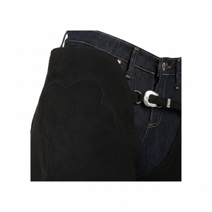 Chaps en cuir véritable noir de haute qualité pour hommes, motards, motocyclistes - Product Image 1